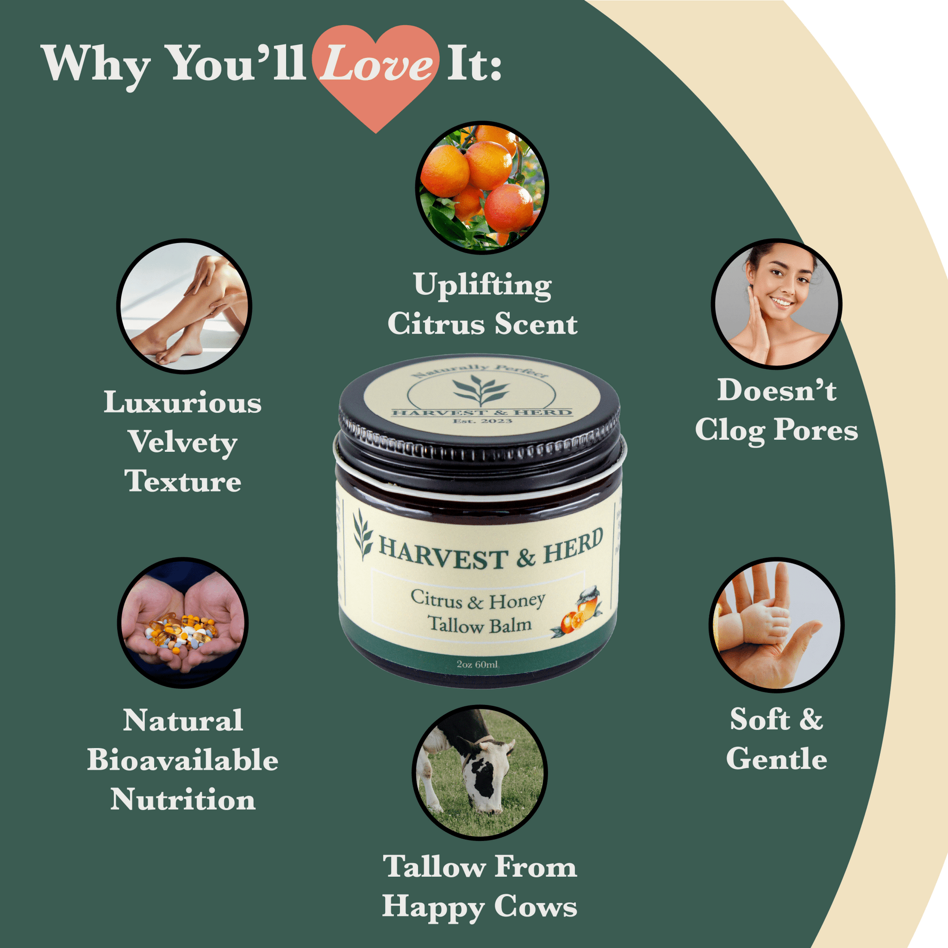 Citrus & Honey Tallow Balm - Harvest & Herd Co.
